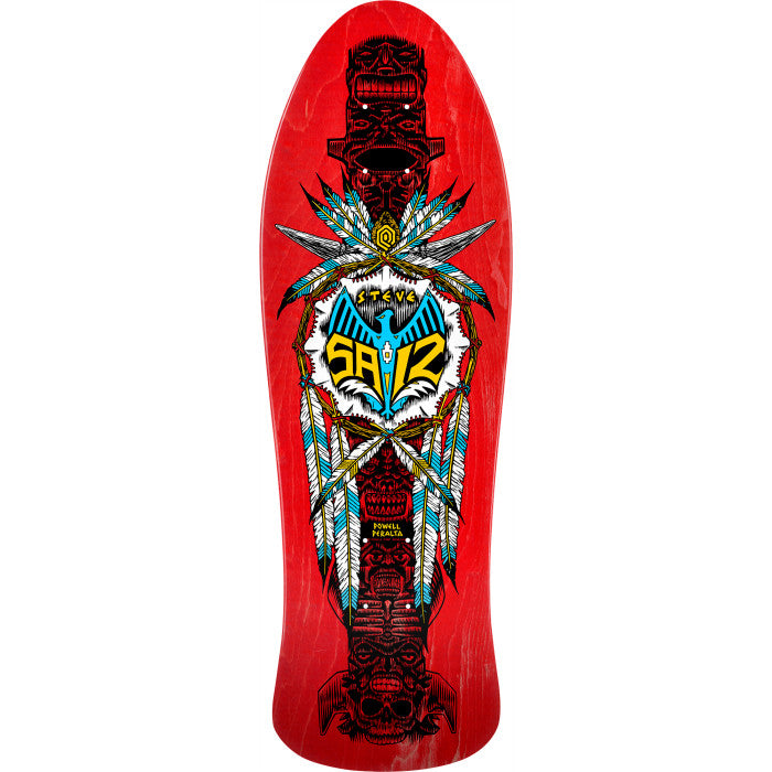 Powell Peralta Steve Saiz Totem Reissue Skateboard Deck Red Veneer - 10 x 30.81