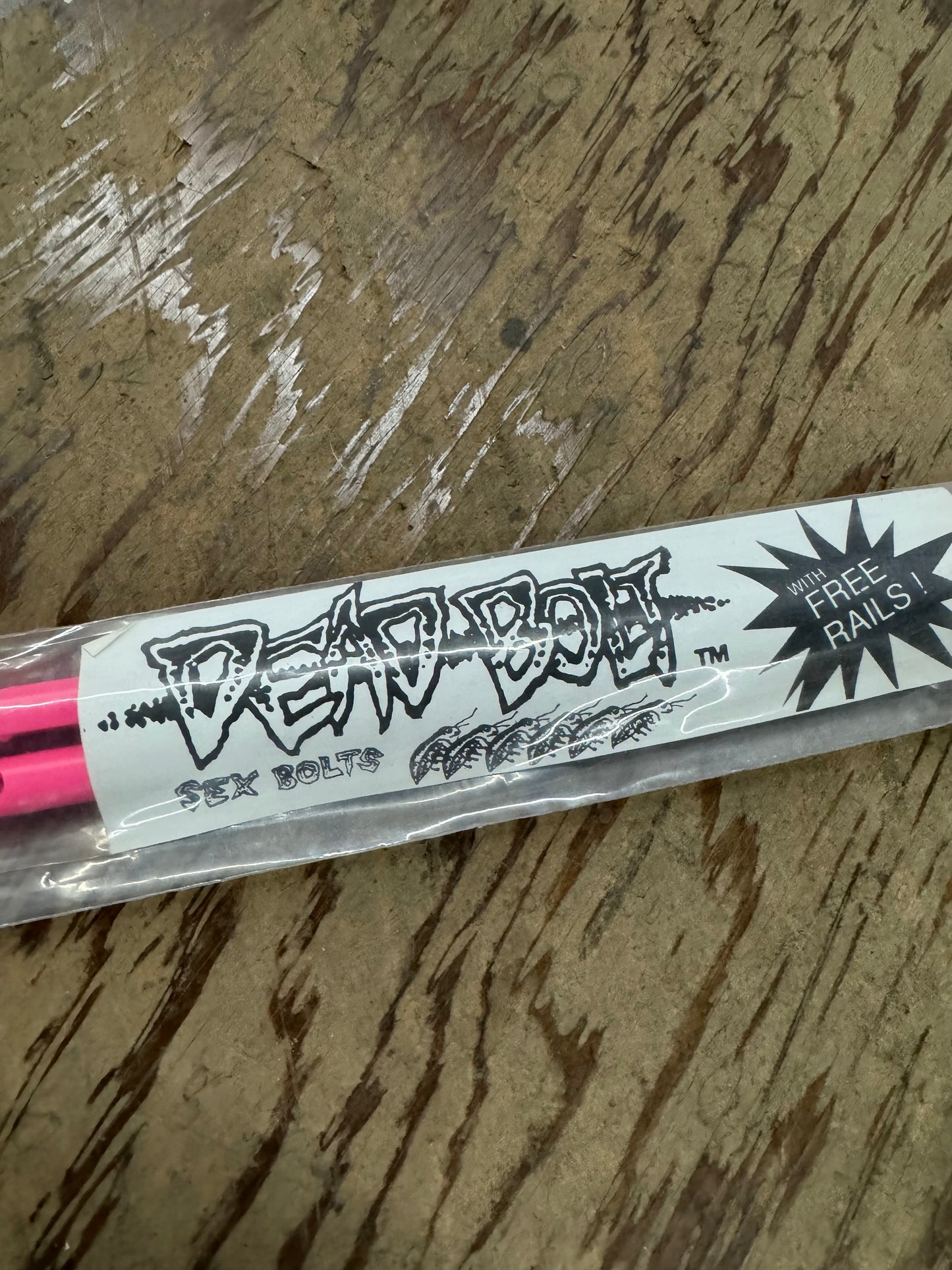 Dead Bolt NOS vintage old school skateboard rails (pink) just rails no bolts!