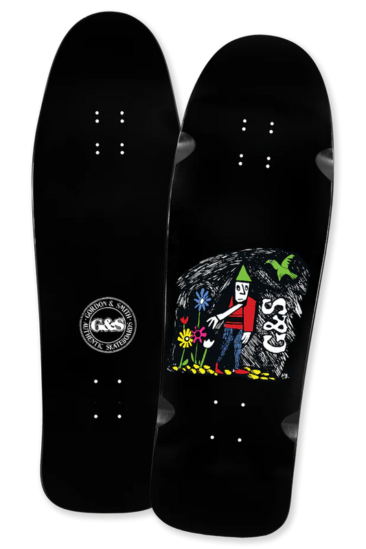 G&S TEAM FLOWER GUY WHEEL WELLS SHAPED SKATEBOARD DECK 10.0 X 31.5
