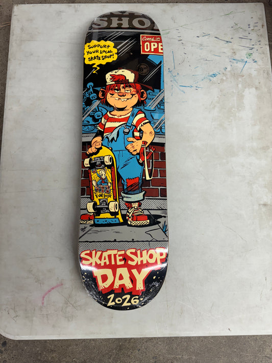 2026 Skate Shop Day Shop Keepers Skateboard Deck 8.25" Brett Parson BlitzCadet Artwork