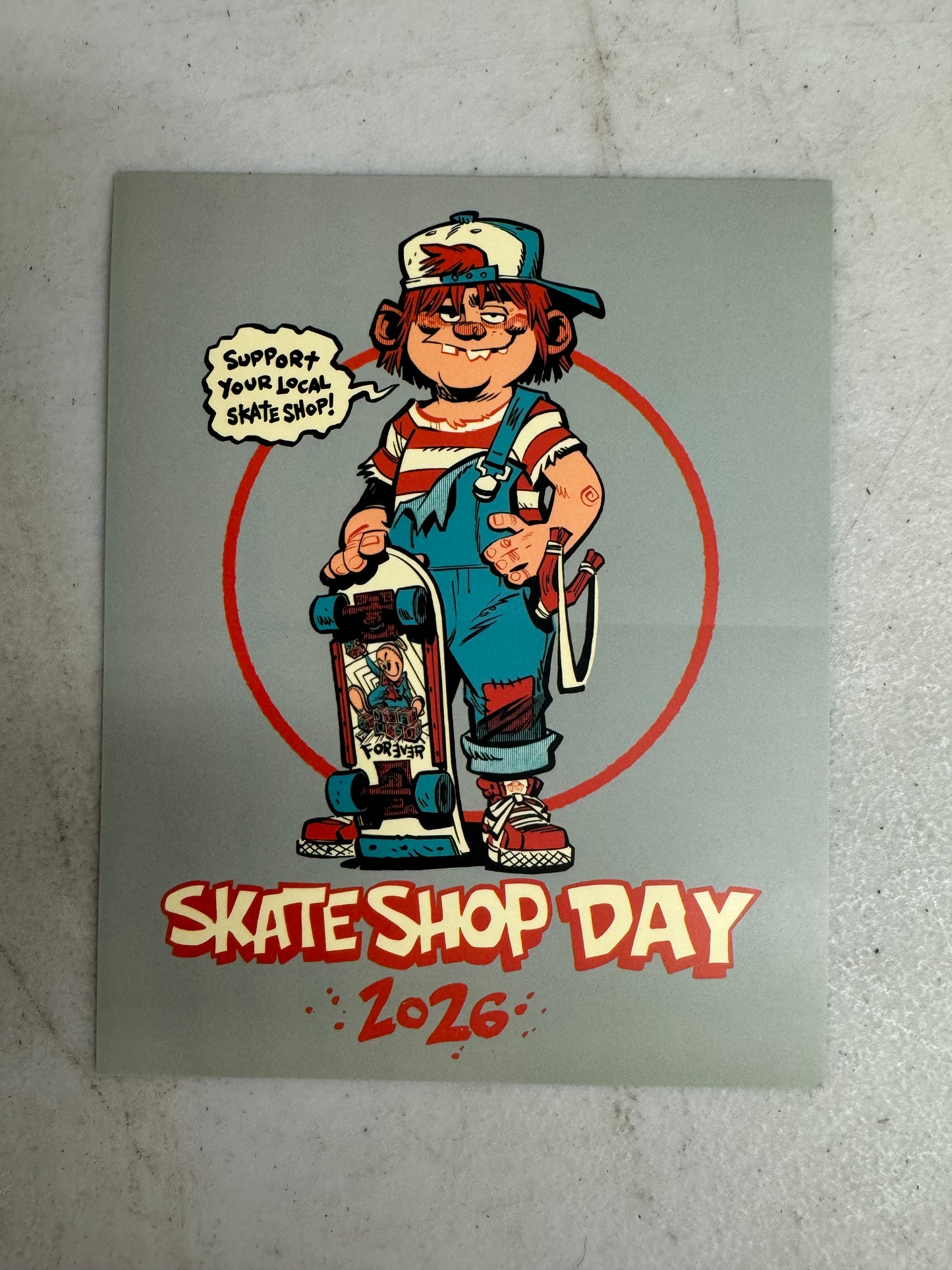 Skate Shop Day 2026 Brett Parson Artwork sticker 4”x5” – Old Skull