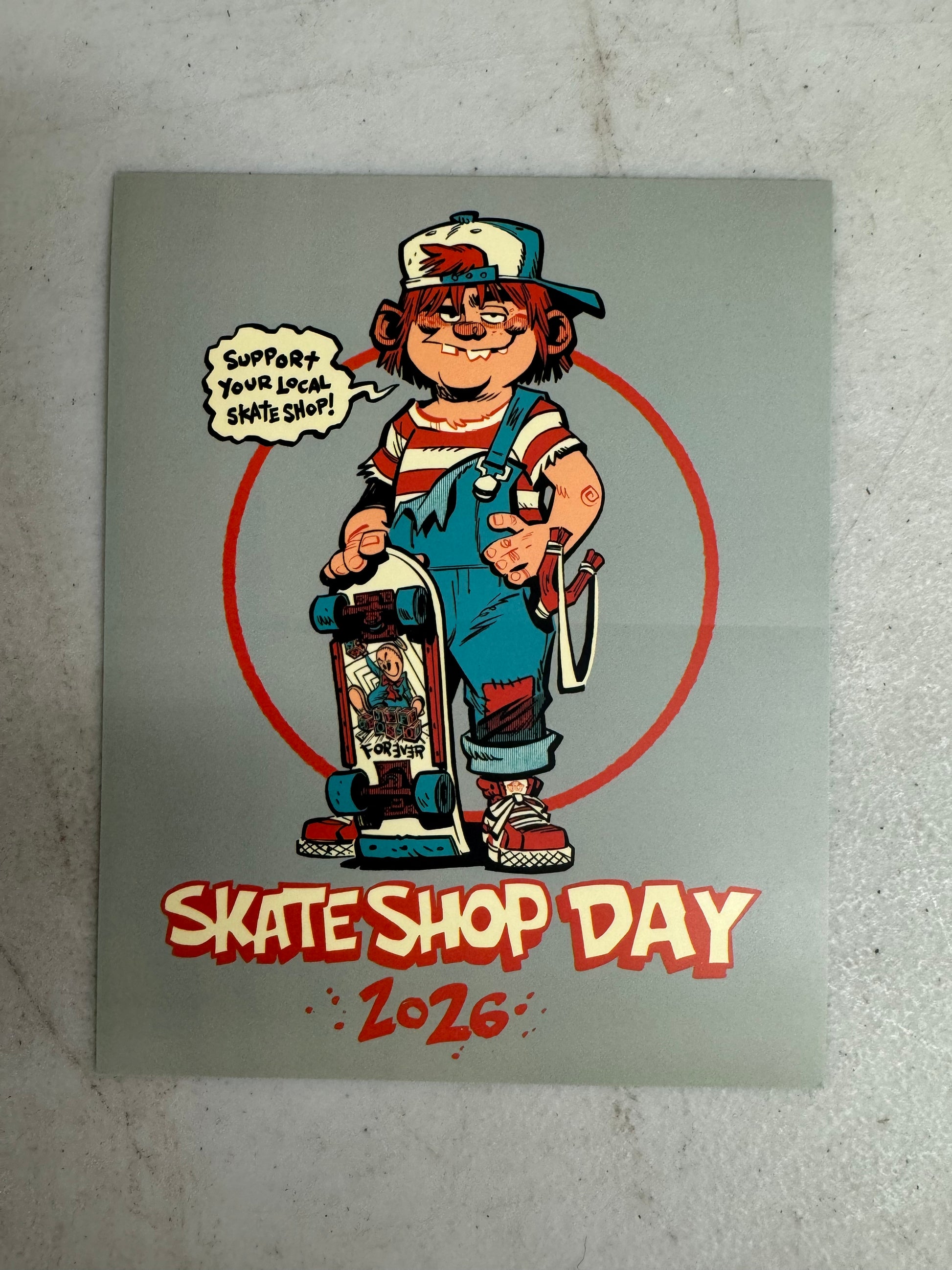 Skate Shop Day 2026 Brett Parson Artwork sticker 4”x5” – Old Skull