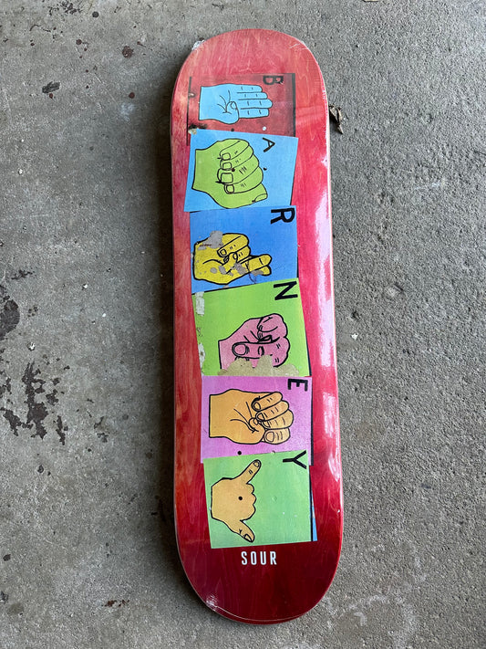 Sour Solution Barney Page Sign Deck 8.25"