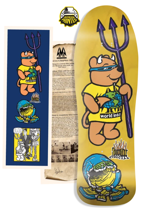 World Industries Heritage LTD Edition Steve Rocco III Screenprinted Old School Skateboard Deck - 9.75