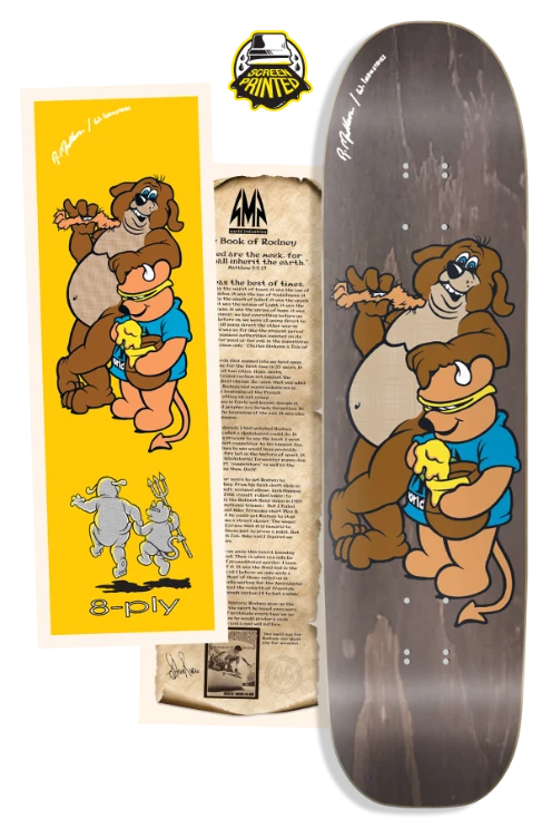 World Industries Heritage LTD Edition Rodney Mullen Bear Screenprinted Old School Skateboard Deck - 7.375