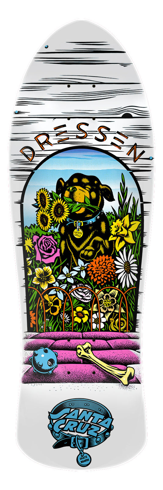 Dressen Pup Reissue Skateboard Deck 9.5in x 29.44in Santa Cruz