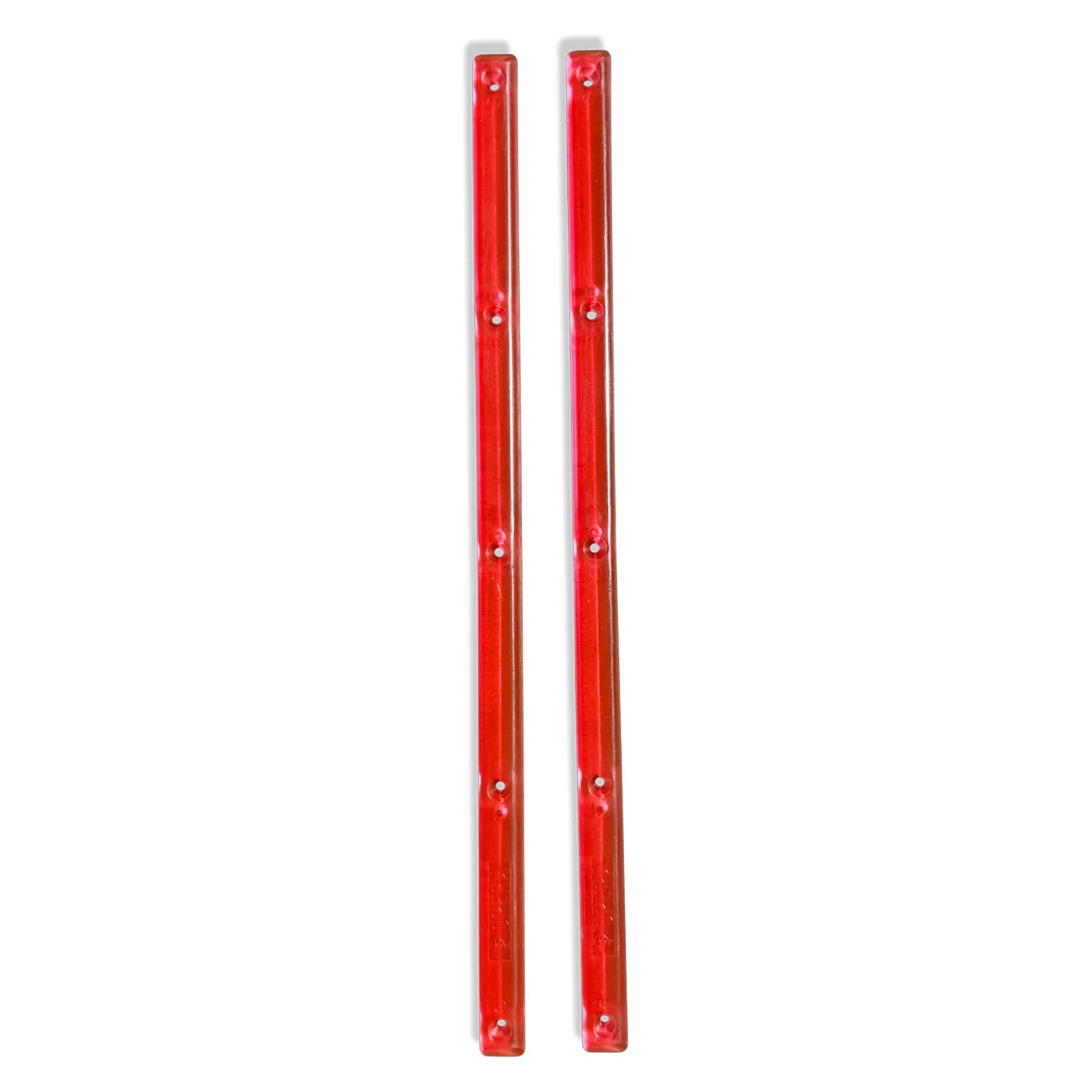 Opera Skateboard Rails with Mounting Screws - Clear Red - Pack of 2 -14.5" 5 Hole Design