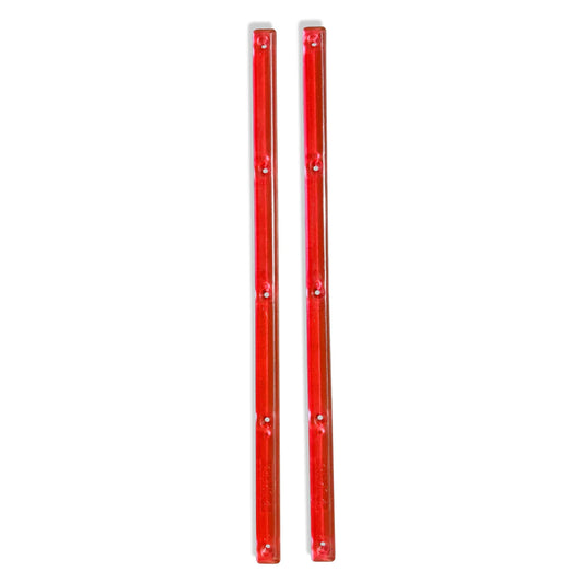 Opera Skateboard Rails with Mounting Screws - Clear Red - Pack of 2 -14.5" 5 Hole Design