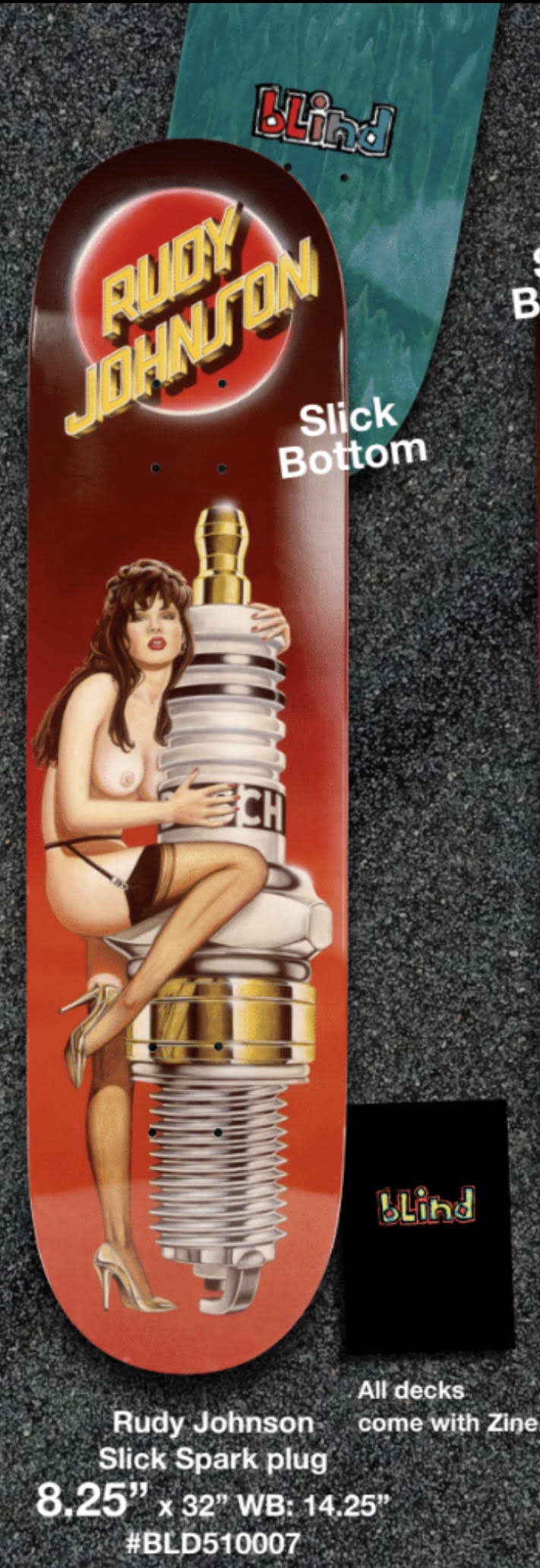 **Pre Order** Blind Rudy Johnson Spark Plug Slick Popsicle R7 Skateboard Deck 8.25"
