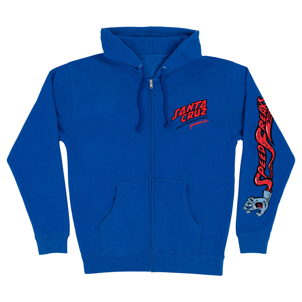 Freaks Hand Mens Santa Cruz Zip Hoodie Sweatshirt