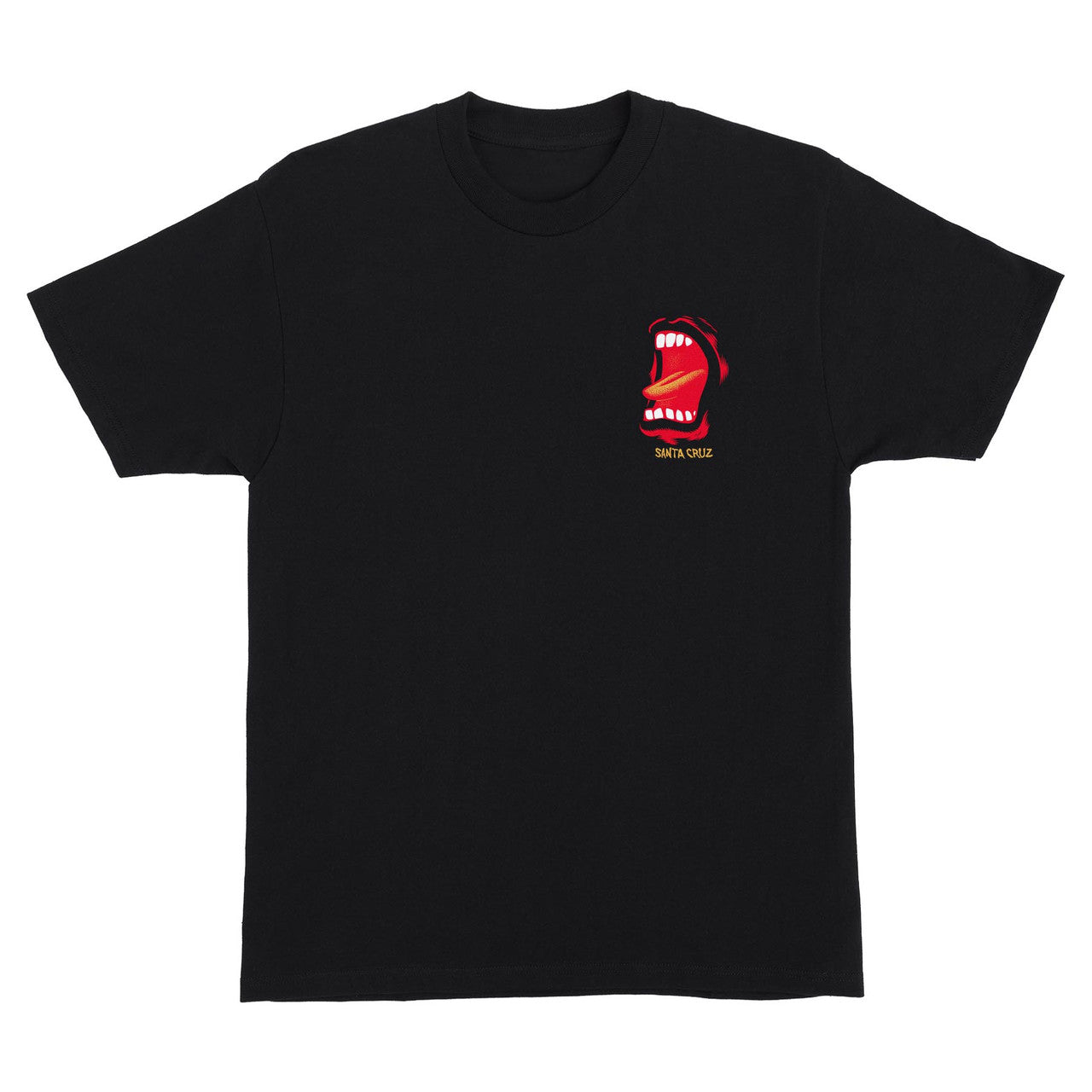 Santa Cruzing Mouth Chest Mens Santa Cruz T-Shirt (Black)