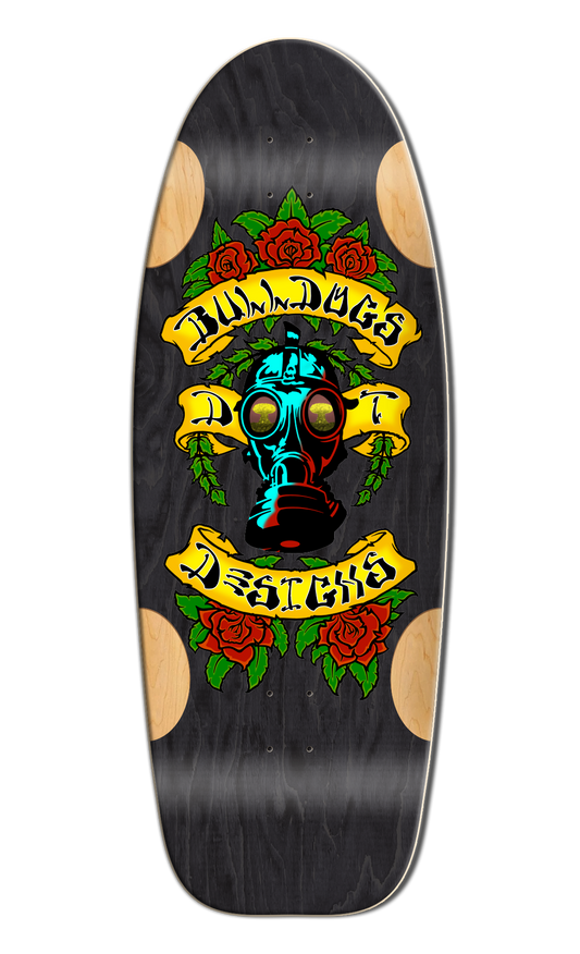Bull Dog Designs Car Paint Skateboard Deck Black Stain 33"x 11.875"x WB 18.5"