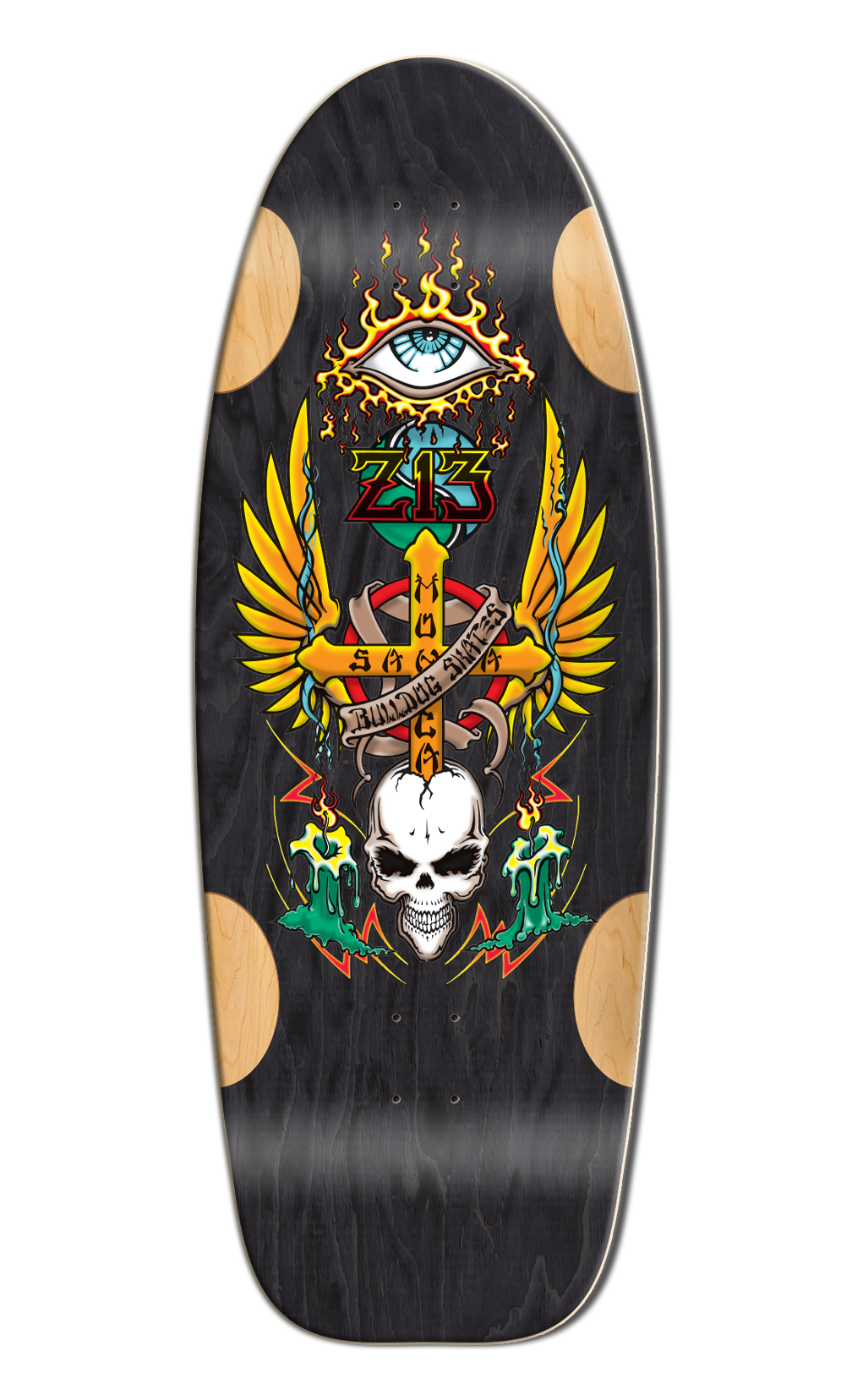 Bull Dog Designs Z-13 Skateboard Deck Black Stain 33"x 11.875"x WB 18.5"