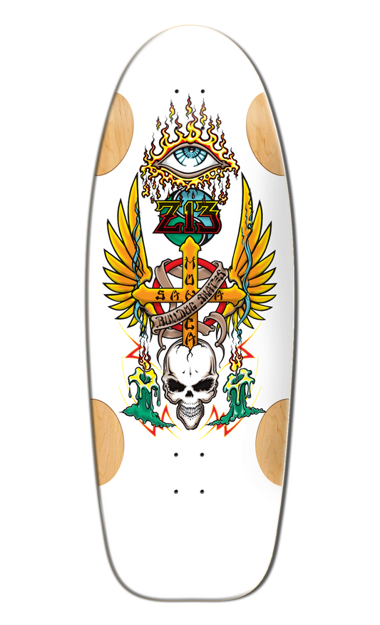 Bull Dog Designs Wes Humpston Z-13 Skateboard Deck WHITE FORMICA 33"x 11.875"x WB 18.5"