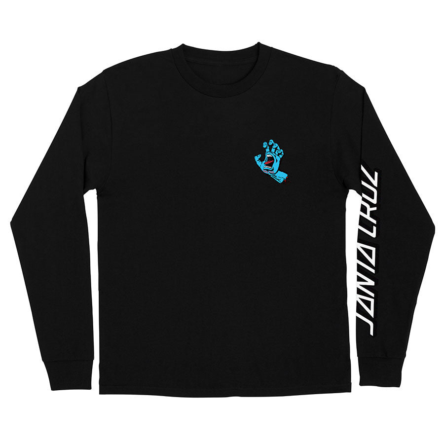 Screaming Hand L/S Heavyweight T-Shirt Black Mens Santa Cruz