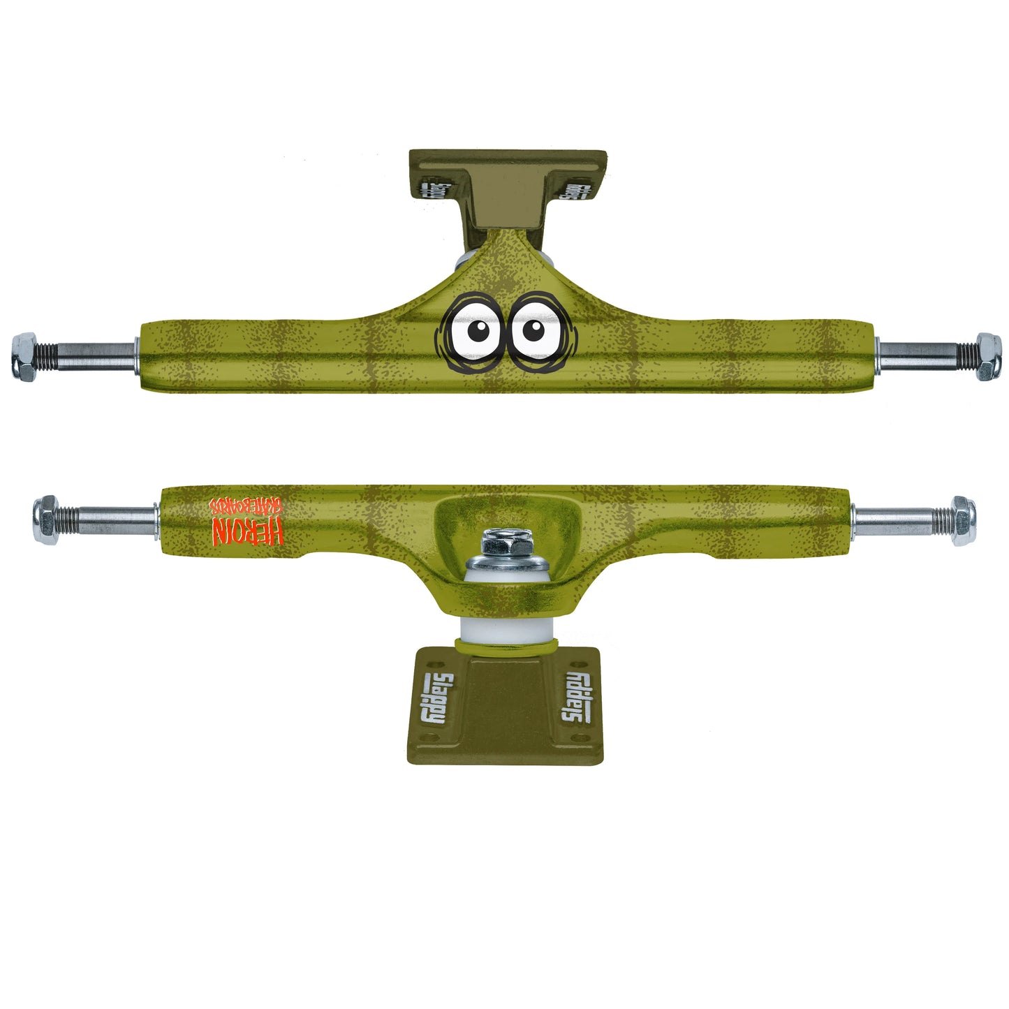 Slappy X Heroin Skateboard Trucks ST1 Hollow Pickle Green 11" (Pair)