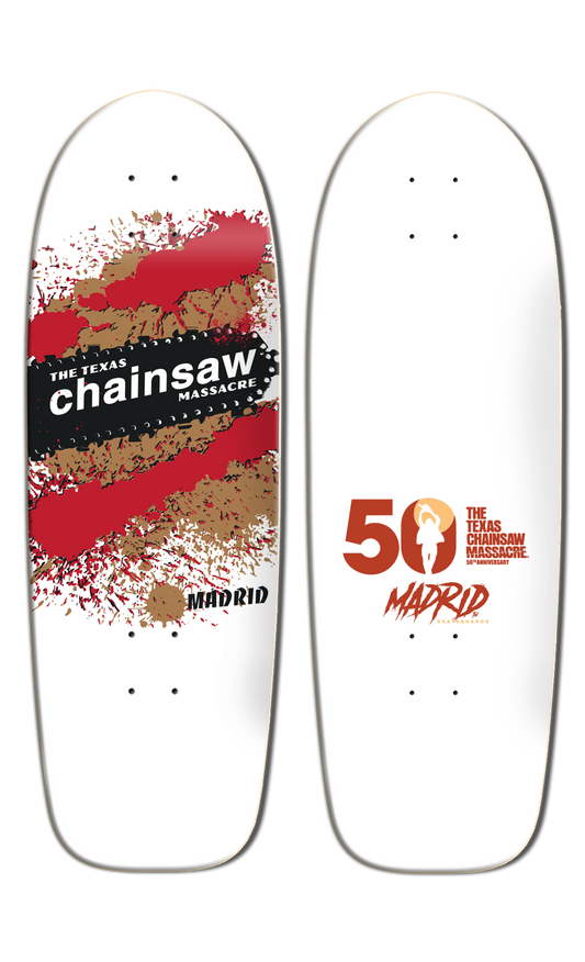 **FLASH SALE** Texplosion Texas Chainsaw Massacre Limited Edition Red and Gold Explosion Graphic Marty Shape 29.25 x 9.5 WB15 No Grip Tape