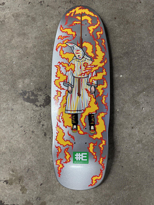 Everybody Skates Burning Klansman 31" Standard size Skateboard Deck (silver)