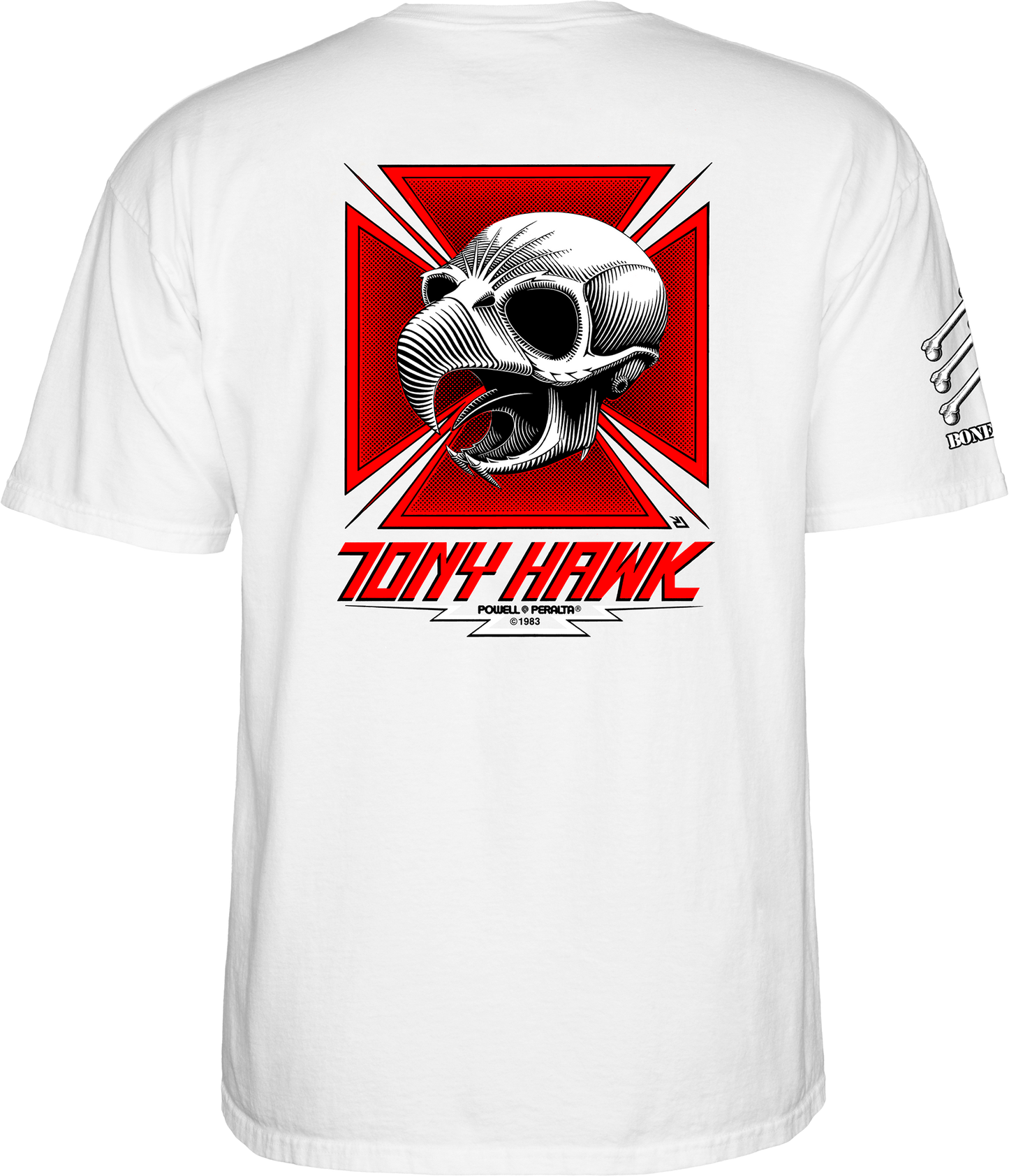 **Pre Order** Powell Peralta Bones Brigade Tony Hawk T-Shirt Old School Tee (White)