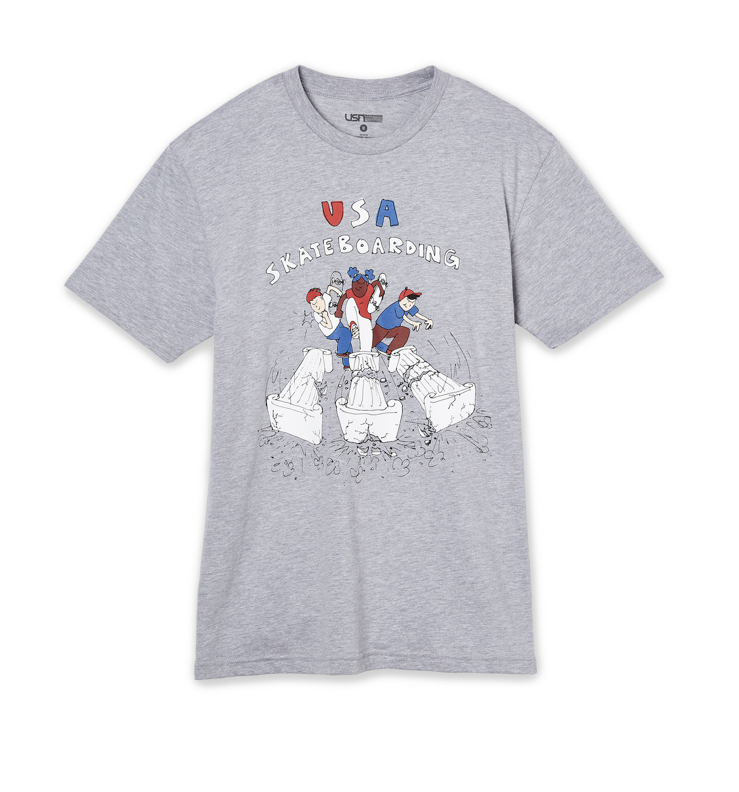 USA Skateboarding x Henry Jones Breaking Through T-Shirt (Heather Grey)