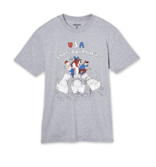 USA Skateboarding x Henry Jones Breaking Through T-Shirt (Heather Grey)