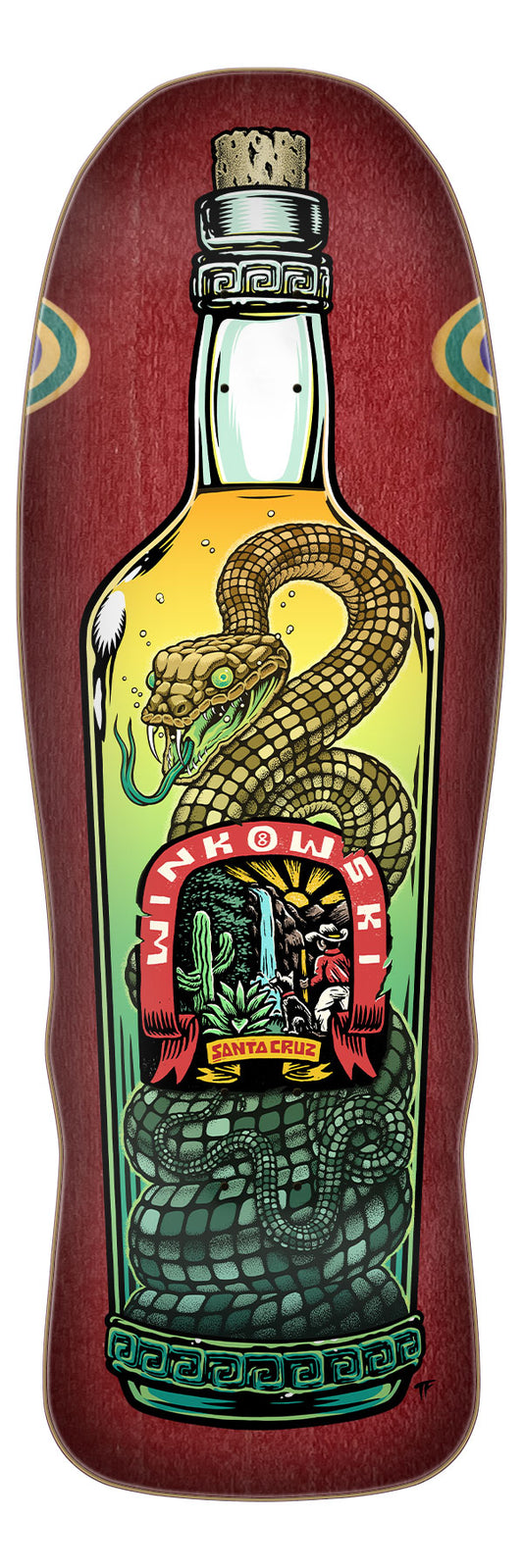 10.35in Winkowski Agave Snake Santa Cruz Shaped Skateboard Deck Old School
