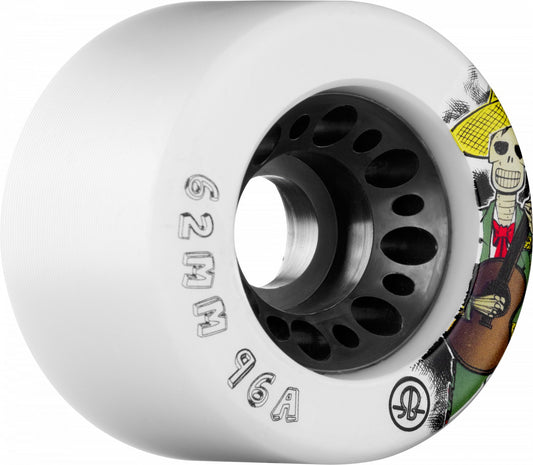 Rollerbones Day of the Dead Speed Wheels 62mm x 96a White 4 Pk
