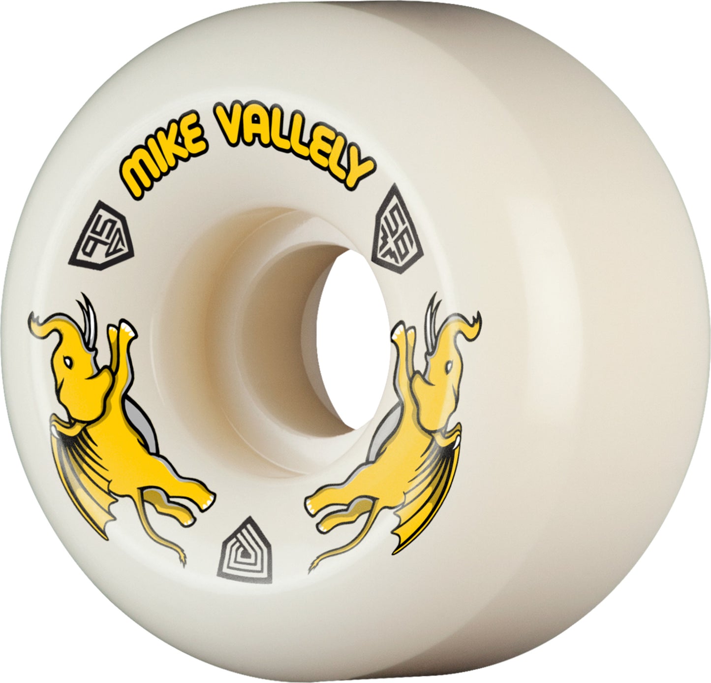 Powell Peralta Mike Vallely Pro Dragons 95A - V6 Symmetrical Shape - Medium Ride Patch - 56mm x 36mm 95A V6 Skateboard Wheels 4pk