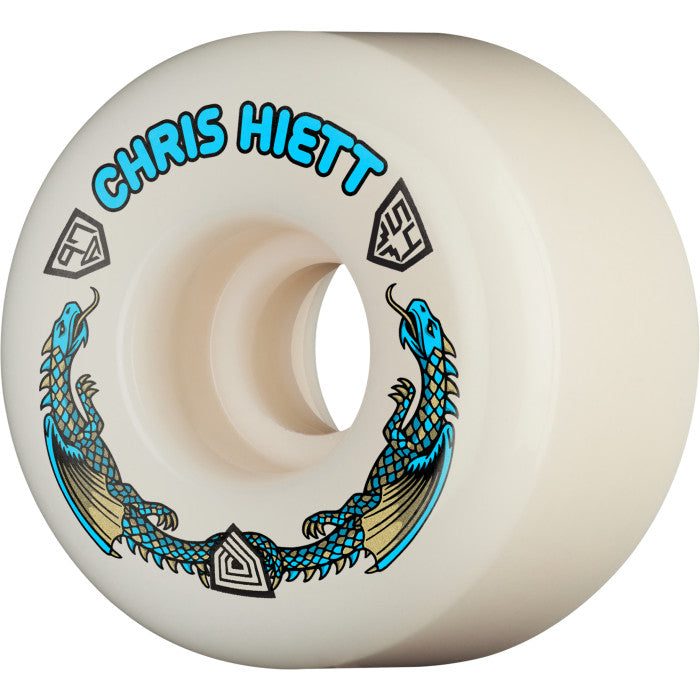 Powell Peralta Chris Hiett Pro 97A - V7 Symmetrical Shape - Medium Ride Patch - 54mm x 34mm 97A V7 Skateboard Wheels 4pk