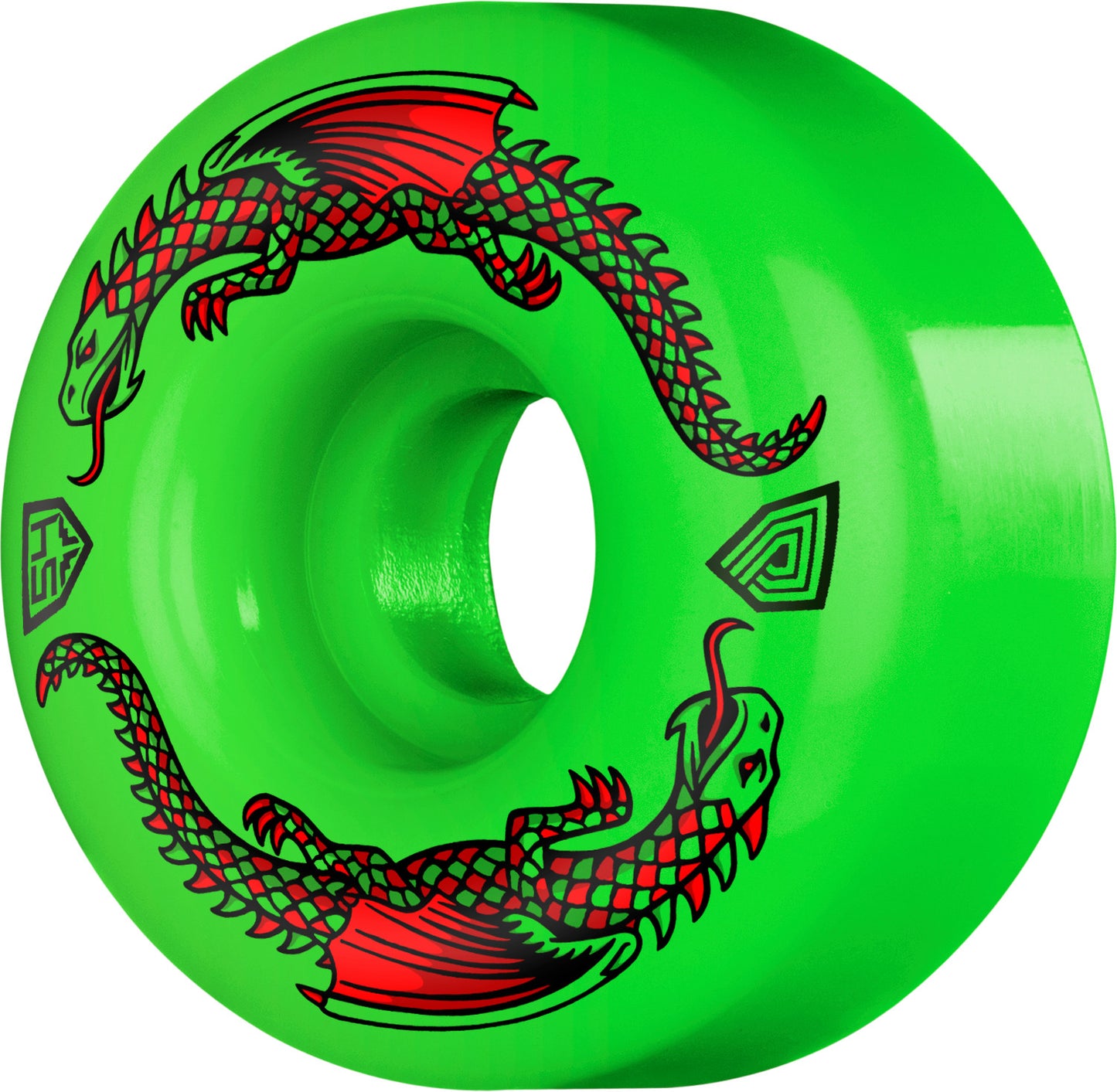 Powell Peralta Dragon Formula Skateboard Wheels 54mm x 32mm 93A 4pk Green
