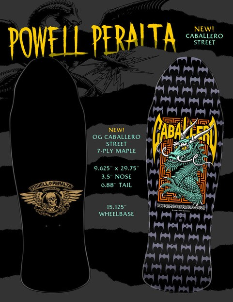 **Pre Order** NEW! OG Caballero Street 7-Ply Maple Reissue Skateboard Deck - Classic Color Way!