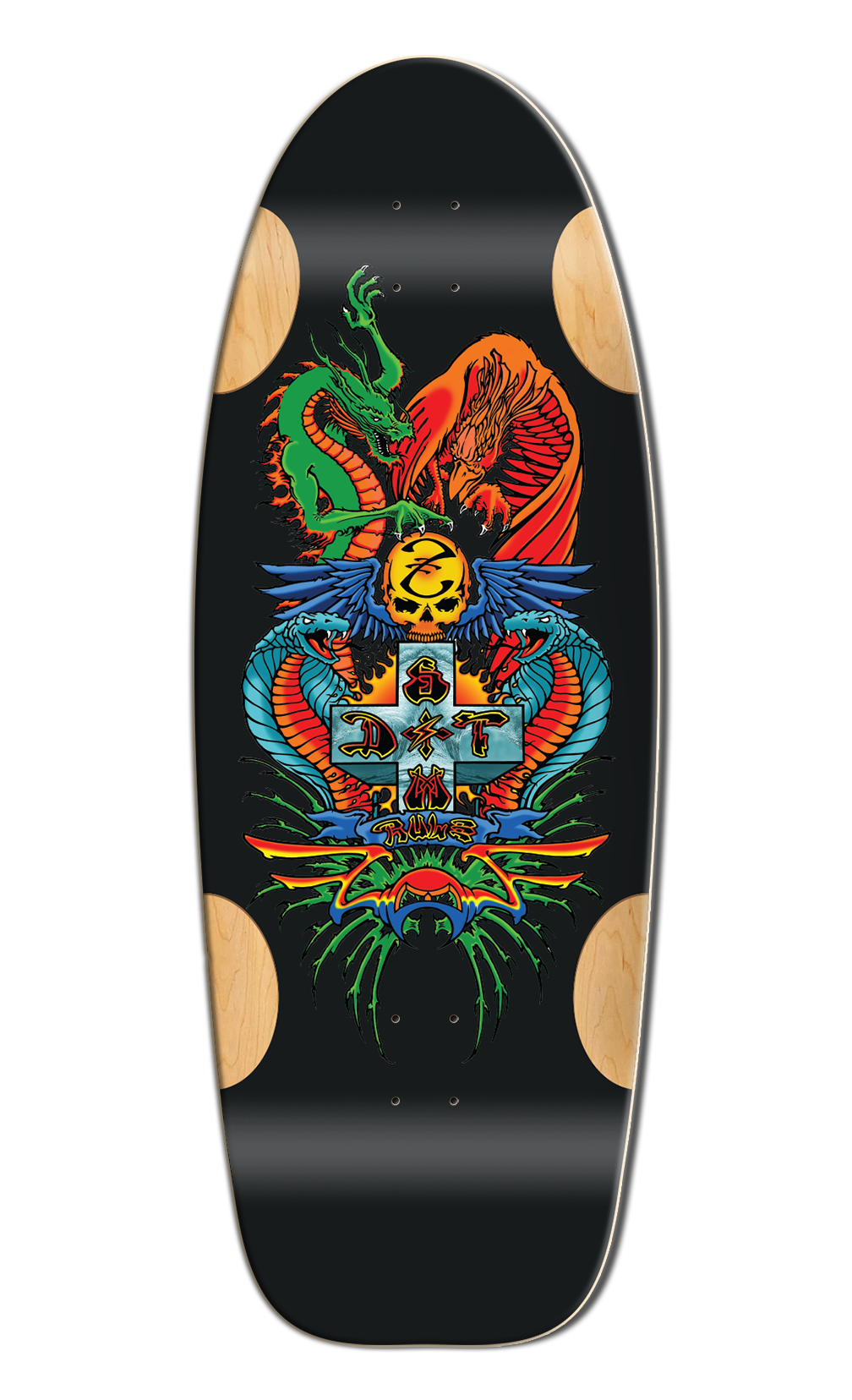 Bull Dog Designs Wes Humpston Dragon Skateboard Deck BLACK FORMICA 33"x 11.875"x WB 18.5"