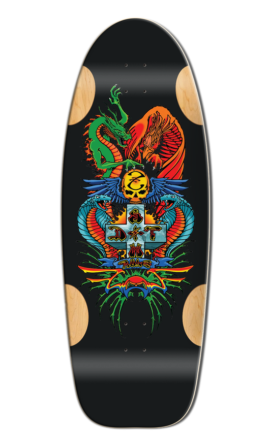 Bull Dog Designs Wes Humpston Dragon Skateboard Deck BLACK FORMICA 33"x 11.875"x WB 18.5"