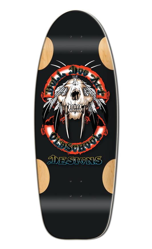 Bull Dog Designs Wes Humpston Sabertooth Skateboard Deck BLACK FORMICA 33"x 11.875"x WB 18.5"