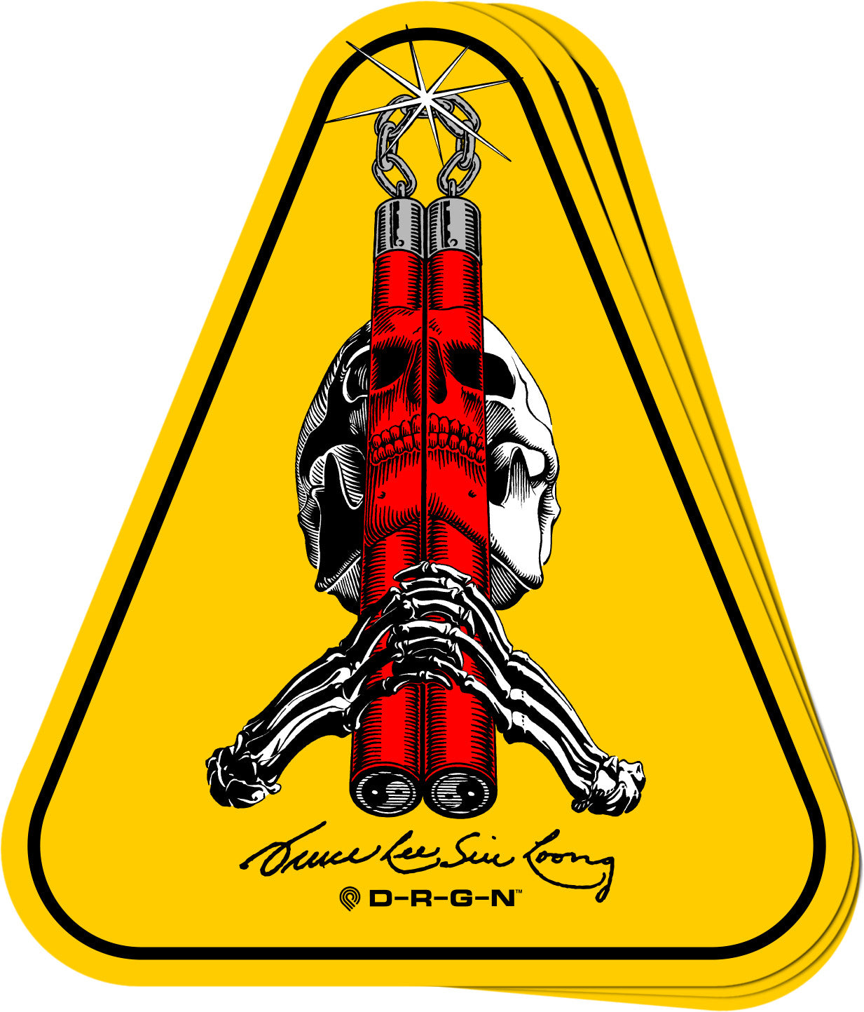 Powell Peralta Skull & Nunchucks Bruce Lee Collab Sticker