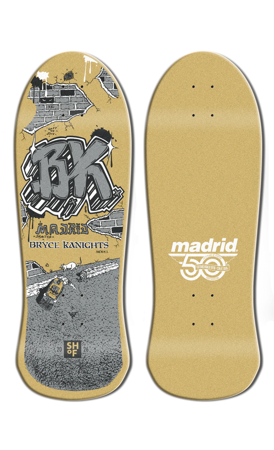 **Pre Order** 50TH ANNIVERSARY BRYCE KANIGHTS Old School Reissue Skateboard Deck