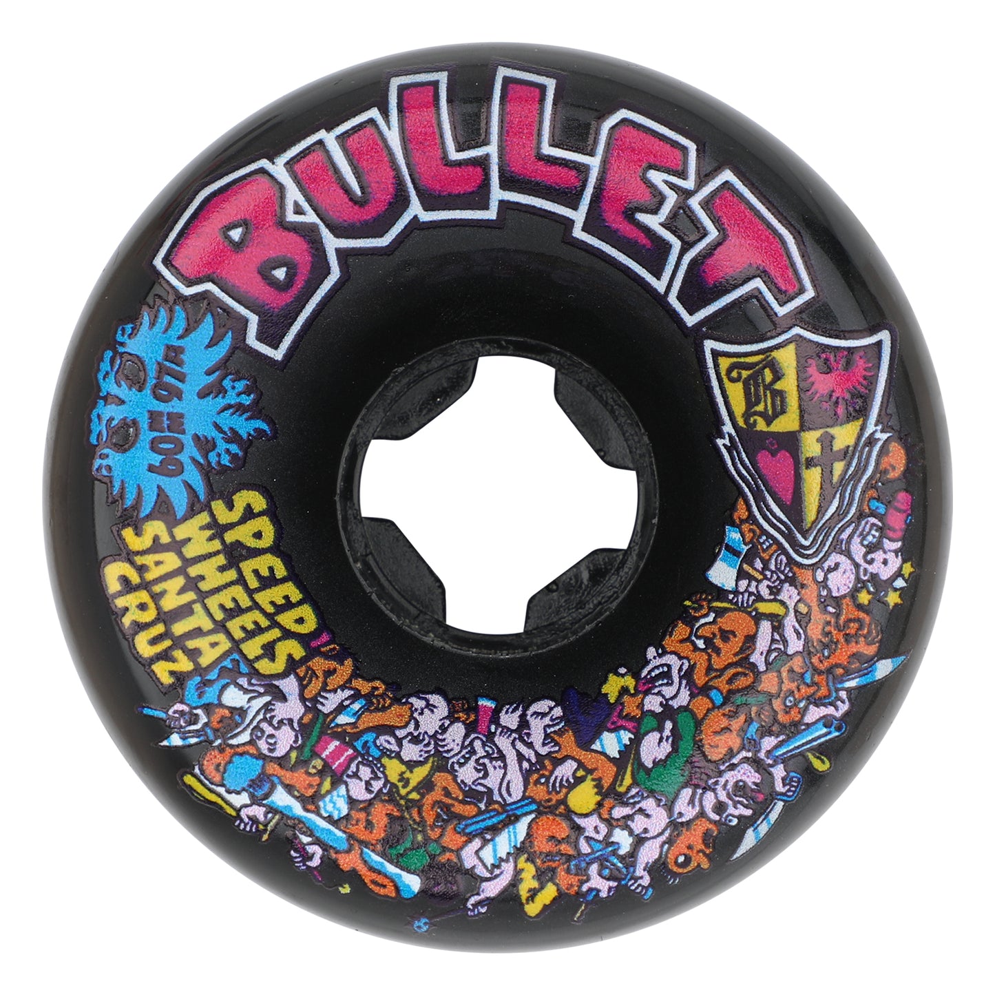 60mm Bullet Riot Black Vomits 97a Slime Balls Skateboard Wheels