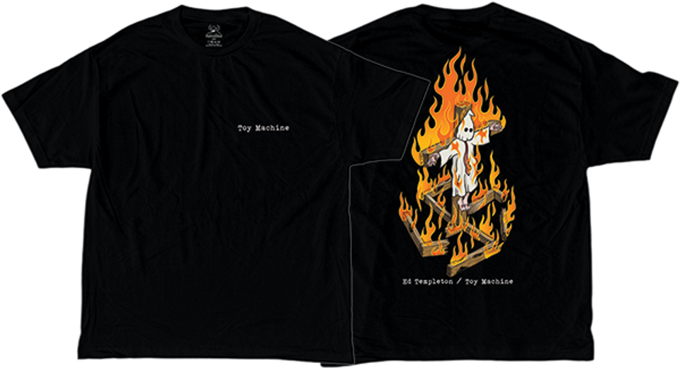 Toy Machine Skateboards Charred Cross Black Men's Short Sleeve T-Shirt