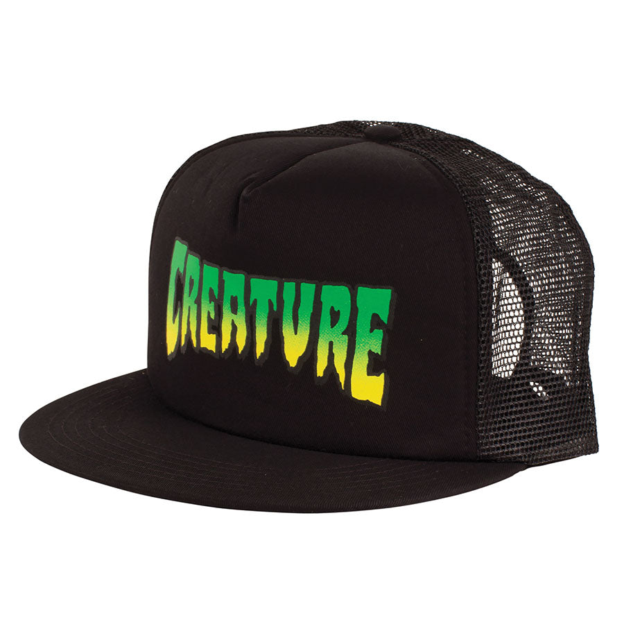 Creature Logo Mesh Trucker Structured Hat (Black)