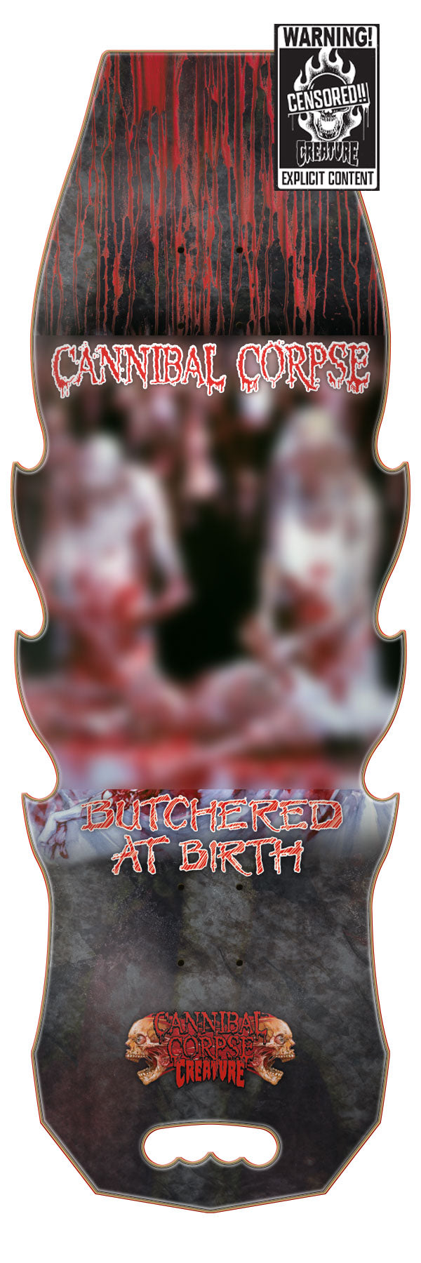 10.56in Cannibal Corpse Explicit Creature Shaped Skateboard Deck