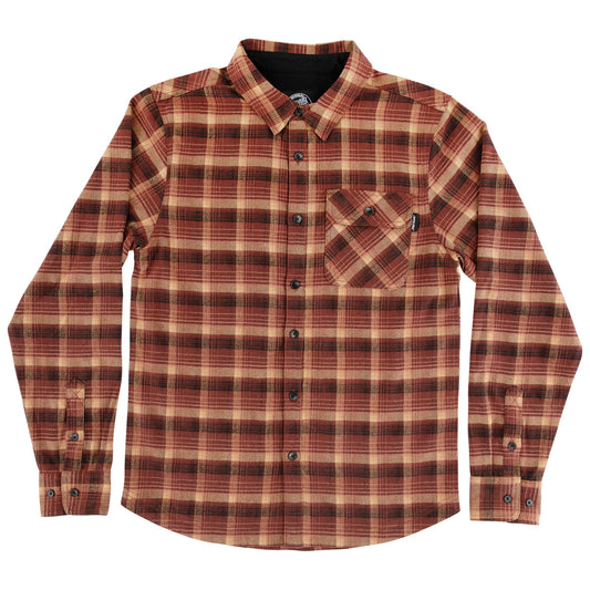 Santa Cruz Classic Mens Longsleeve Flannel Shirt (Red Plaid)