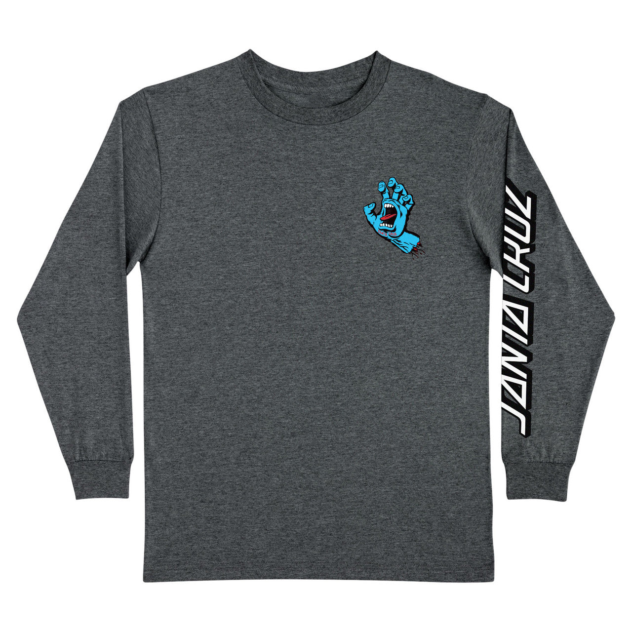 Screaming Hand L/S Heavyweight T-Shirt Dk Hthr Mens Santa Cruz