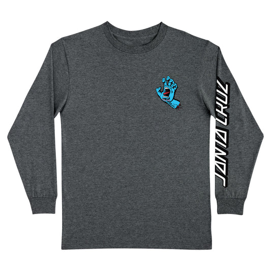 Screaming Hand L/S Heavyweight T-Shirt Dk Hthr Mens Santa Cruz