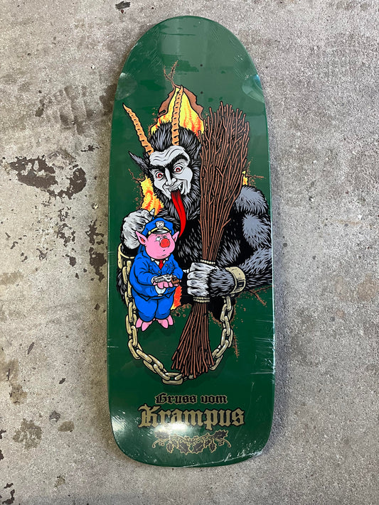 StrangeLove Skateboards Krampus / Green / 10.5 Deck Hand Signed by Sean Cliver & Hand Screened