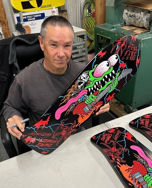 Stranger Things Meek Slasher Eddie Skateboard Deck 10.1in x 31.13in Santa Cruz Hand Signed
