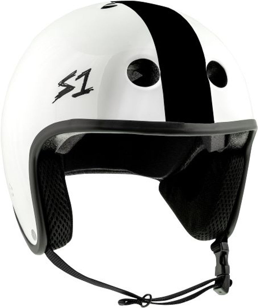 S-One S1 Retro Lifer Helmet -White w / Black Stripe- AJ Nelson Skateboard / Bike