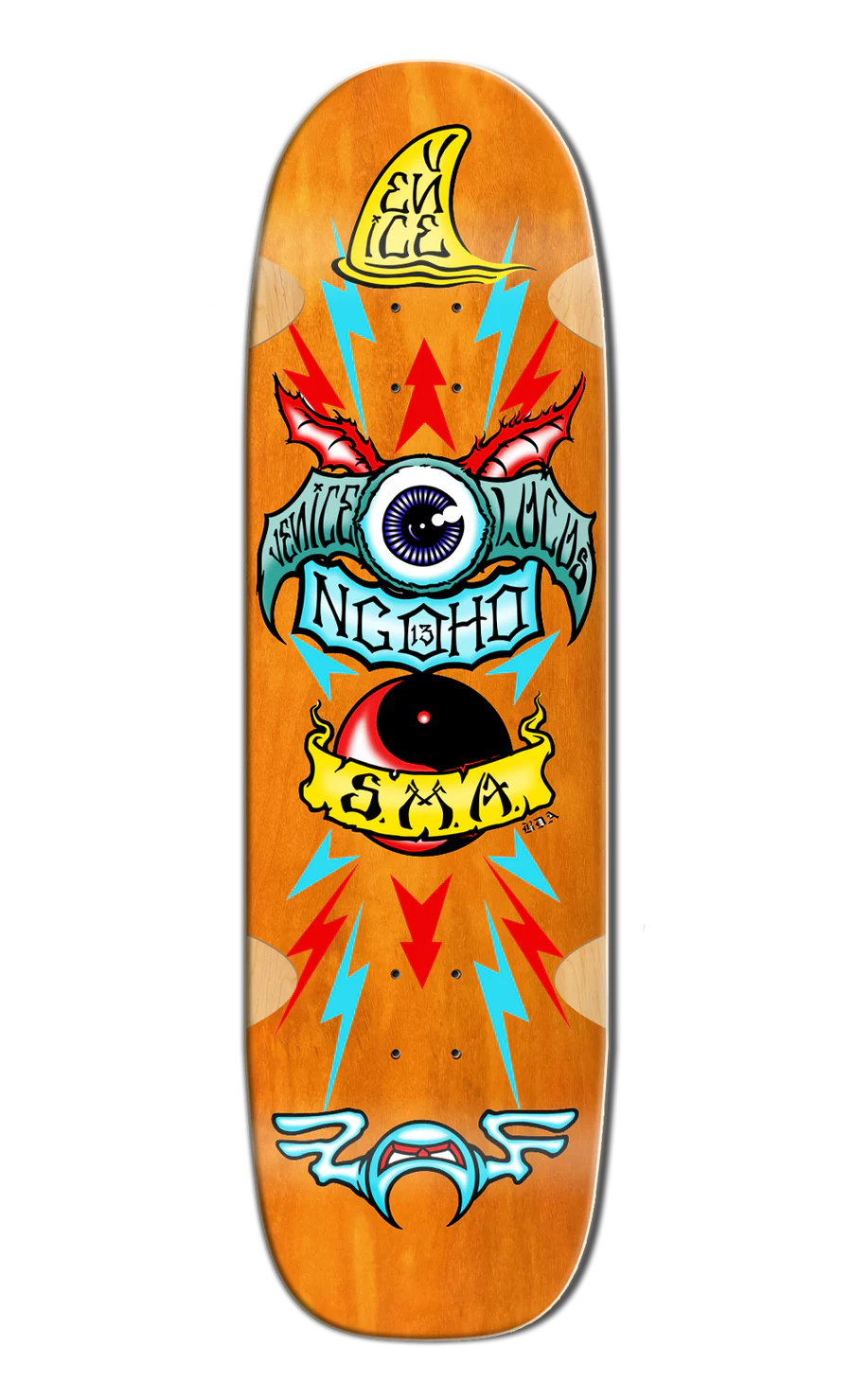 Old School SMA Wes Humpston PAT NGOHO Series Skateboard Deck (Orange Stain)