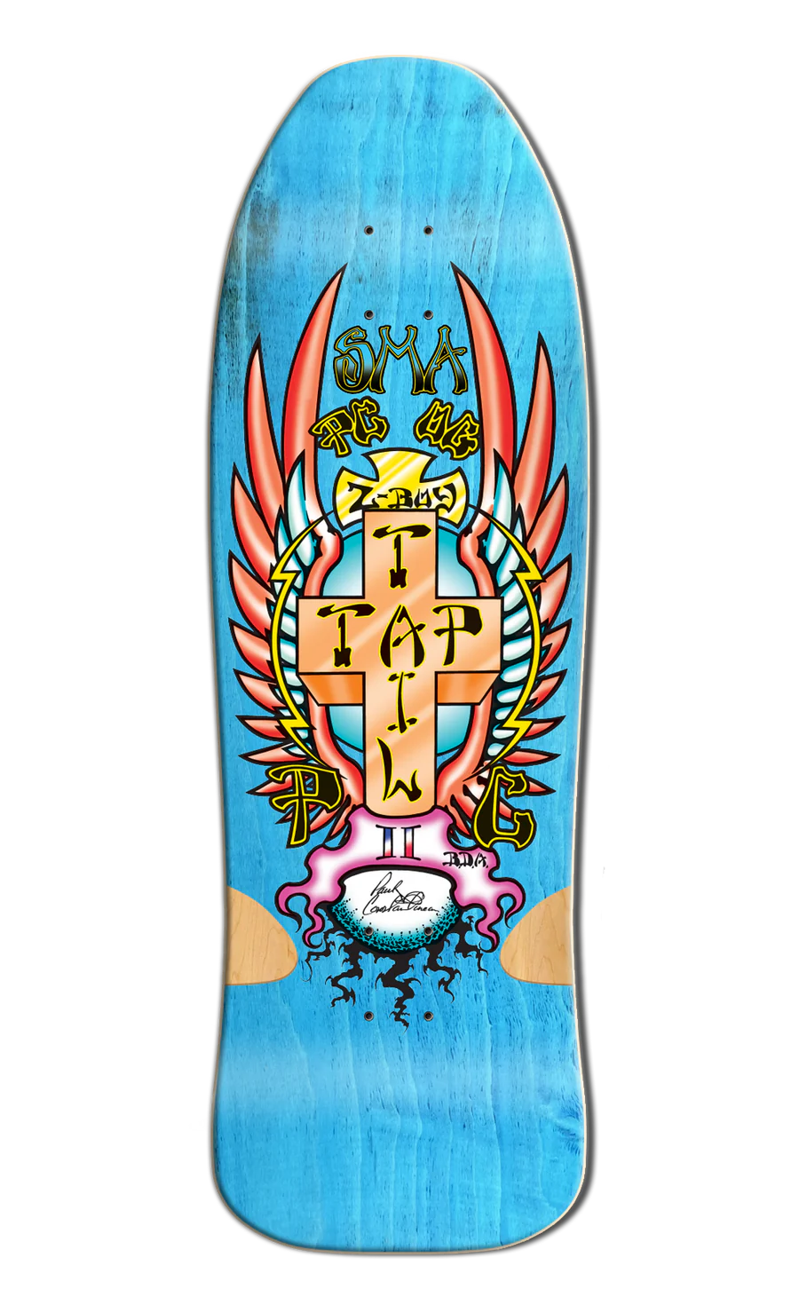 Old School SMA Wes Humpston PAUL CONSTANTINEAU Series Skateboard Deck (BLUE STAIN)