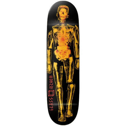 GLASS HOUSE TEAM GLASS MAN SKATEBOARD DECK - BLACK/YELLOW - 9.0"