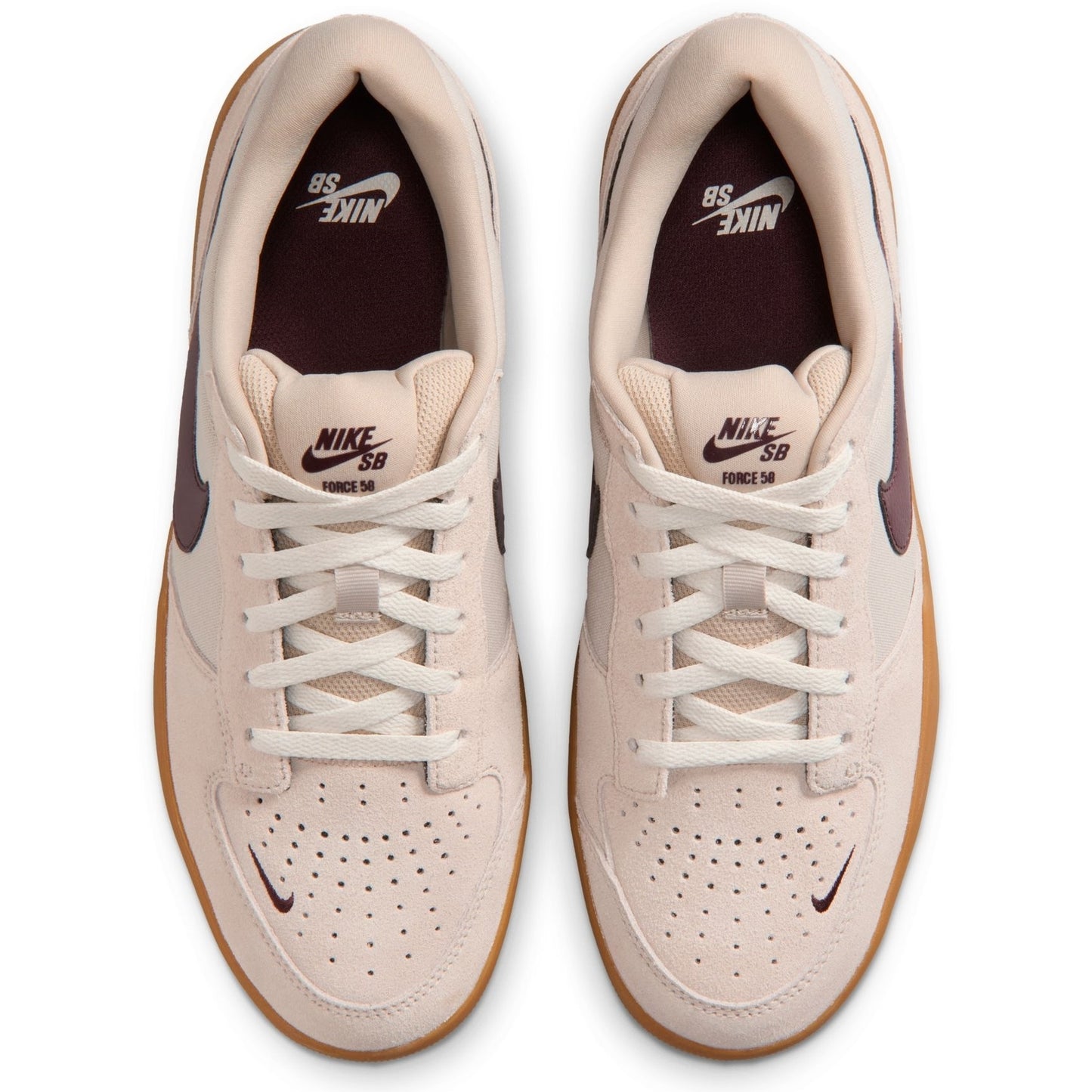 Nike SB Force 58 Shoes (Cream Two/Burgundy Crush-Gum Light Brown)